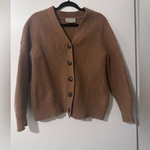 Everlane Tan Button-Up Cardigan